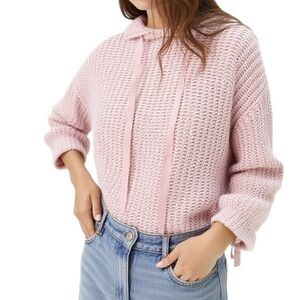 TWG CLOTHING Light Pink Chenille Hoodie Sweater Size XS